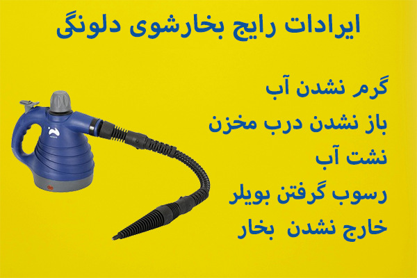 وجود ایرادات رایجی مثل نشت آب، باعث احتیاج به تعمیر بخارشوی دلونگی میشود.